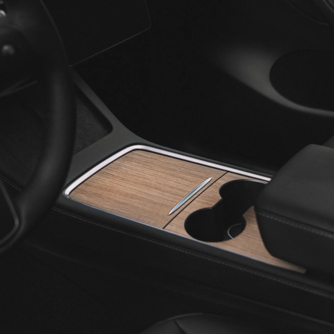 Tesla Wood Pattern Center Console Cover