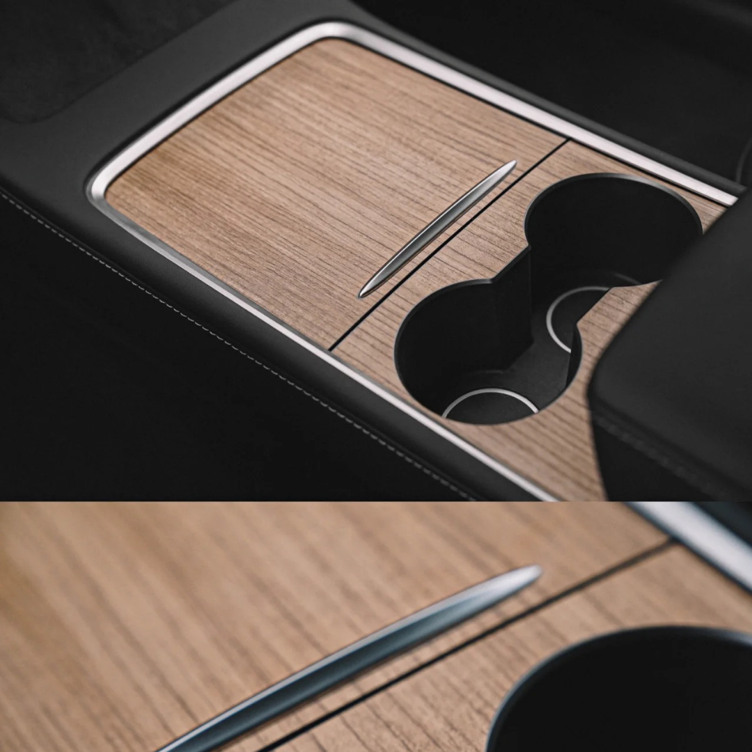 Tesla Wood Pattern Center Console Cover