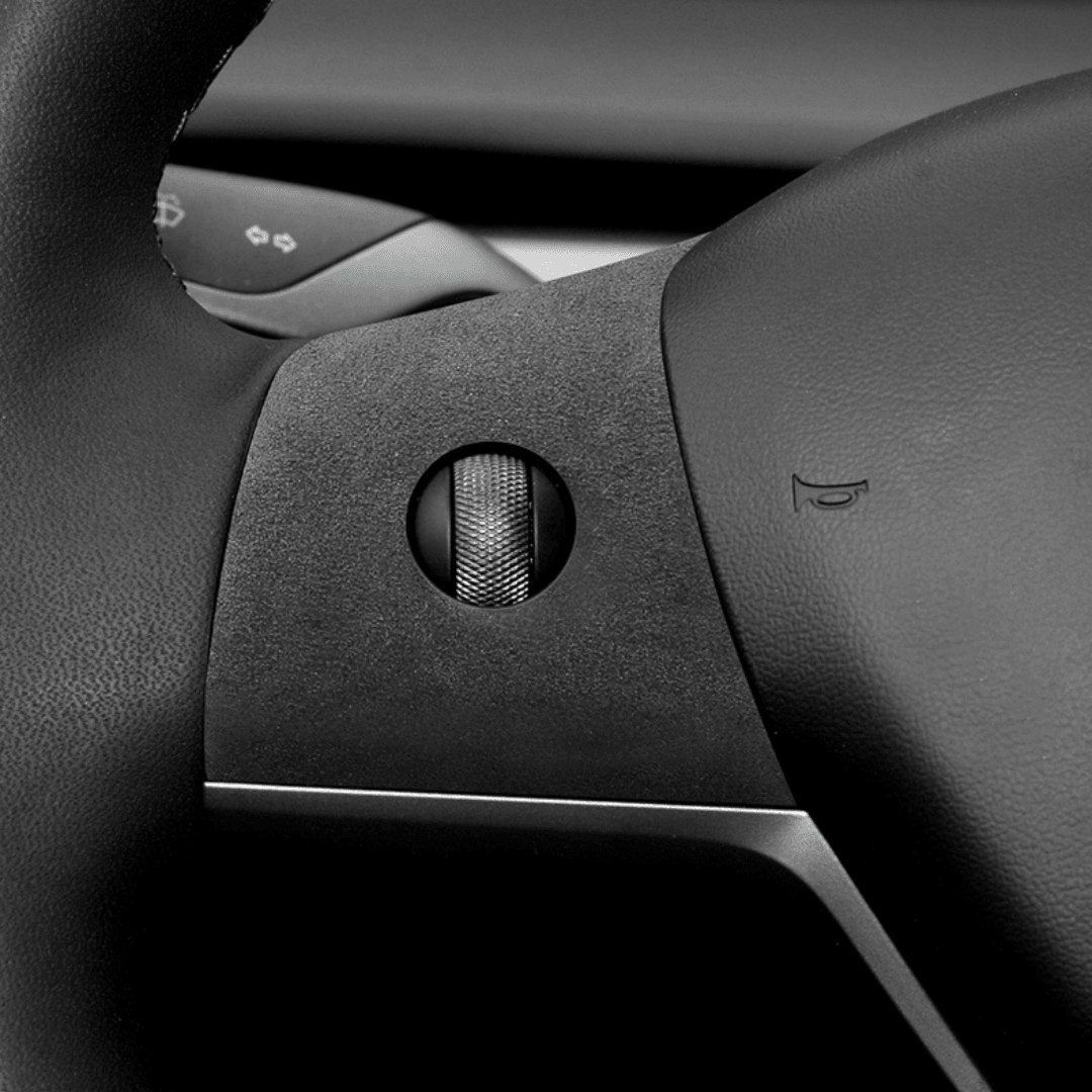 Tesla Suede Steering Wheel Panel - TESAC